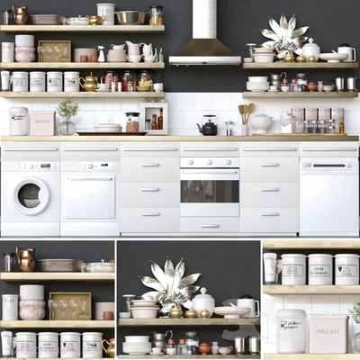 厨房厨具和餐具系列3D模型（OBJ,MAX）