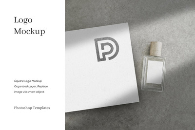 极简高端logo设计样机(PSD)