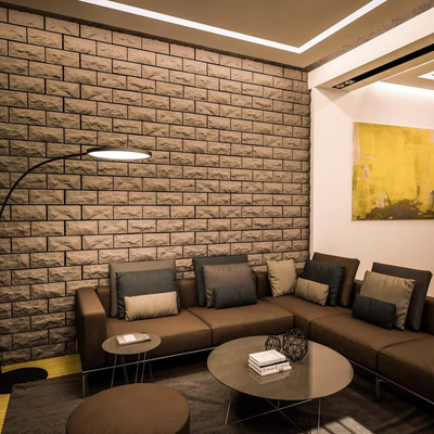 砖面风格背景墙和沙发区3D模型（OBJ,FBX,MAX）