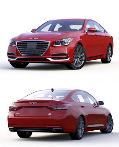 Genesis G80 2020 汽车3D模型下载 (MAX,3DS,FBX,OBJ,C4D,LWO,TEX)