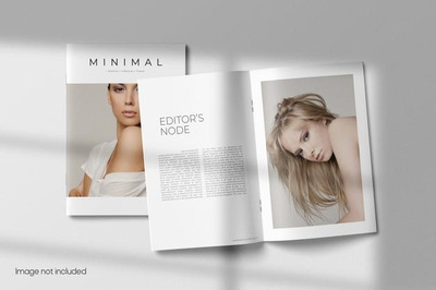 小册子或杂志目录设计顶视图样机 [psd]