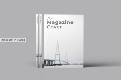 杂志封面样机前视图 [psd]