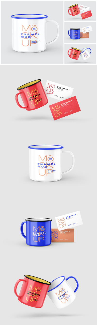 陶瓷杯与名片展示模型 (PSD)