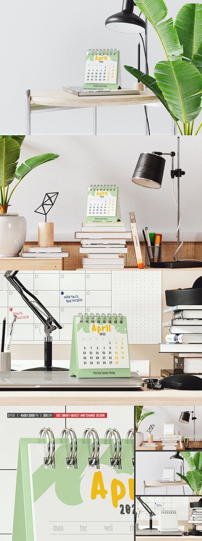 极简台式日历模型 (PSD)