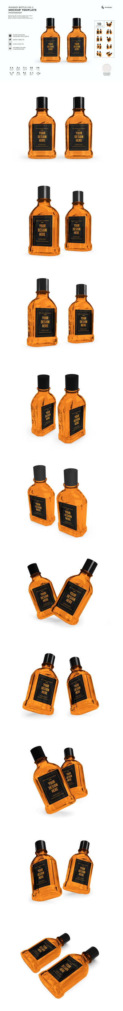 威士忌酒瓶设计模型Vol 2 (PSD)