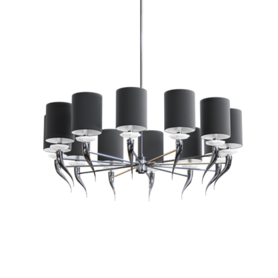 Loving Arms黑色圆柱形灯罩吊灯3D模型（OBJ,FBX,MAX）