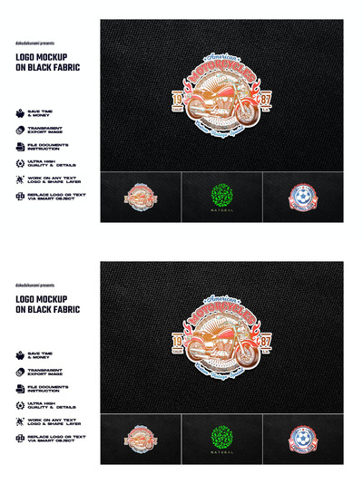 黑色织物上的logo模型 (PSD)