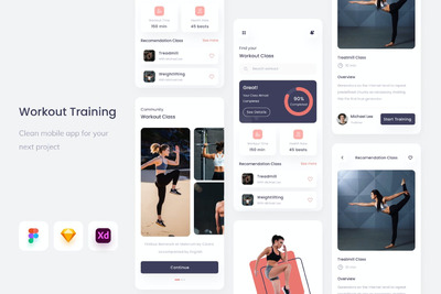 运动管理App  UI下载 (FIG,SKETCH,XD)