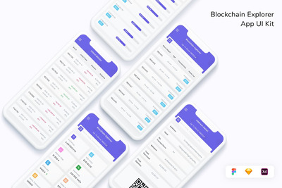 区块链探测器App UI Kit (FIG,SKETCH,XD)