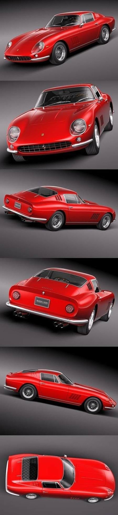 法拉利 275 GTB 1964-1968 3D 经典款跑车模型下载 (MAX,3DS,FBX,OBJ,C4D,LWO,DXF,WRL,TEX,3D Models)
