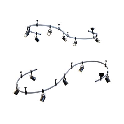 Odeon细长结构黑色吊灯3D模型（OBJ,FBX,MAX）