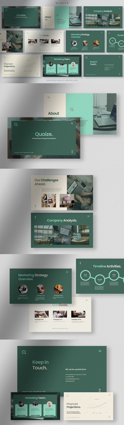 Quoize - 专业公司营销团队演示模板(PPT,PPTX)