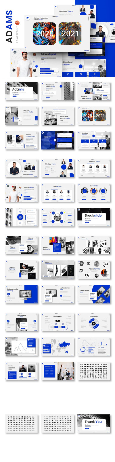 Adams – 商务计划书演示模板 (PPTX)