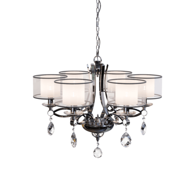 Newport透明灯罩有水晶吊坠装饰的吊灯3D模型（OBJ,FBX,MAX）