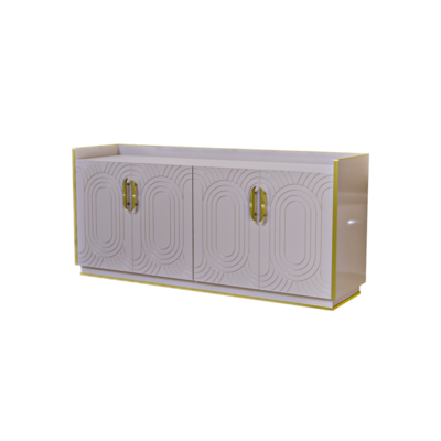 Madia Offset几何图案雕刻装饰的浅紫色储物柜3D模型（OBJ,FBX,MAX）