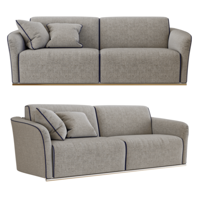 Groove灰色布艺柔软双人沙发3D模型（OBJ,FBX,MAX）