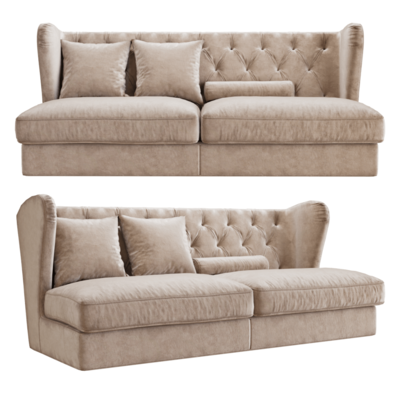 Sunrise杏色皮革柔软沙发3D模型（OBJ,FBX,MAX）