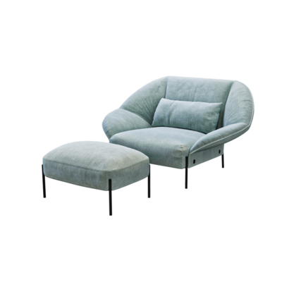 Paipaï浅绿色布艺扶手沙发椅3D模型（OBJ,FBX,MAX）