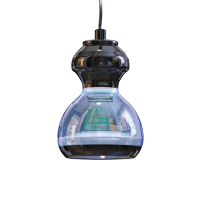 Euroluce黑色和海蓝色双色装饰葫芦形吊灯3D模型（OBJ,FBX,MAX）