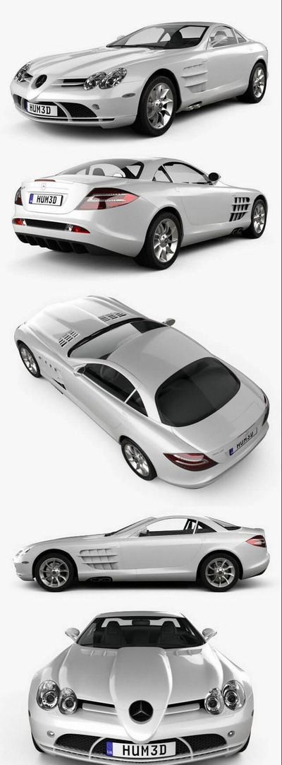 梅赛德斯奔驰 SLR McLaren 2005 汽车3D模型下载 (MAX,3DS,FBX,OBJ,C4D,LWO)