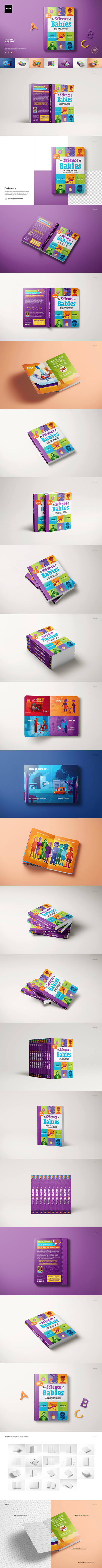 儿童卡通厚页书籍样机合集 (psd)