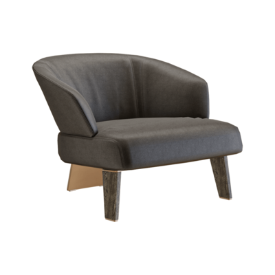 Reeves大号棕色皮革扶手沙发椅3D模型（OBJ,FBX,MAX）