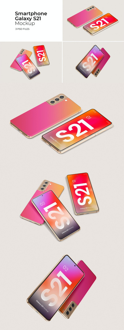 Galaxy S21炫彩智能手机模型Vol.2 (PSD)