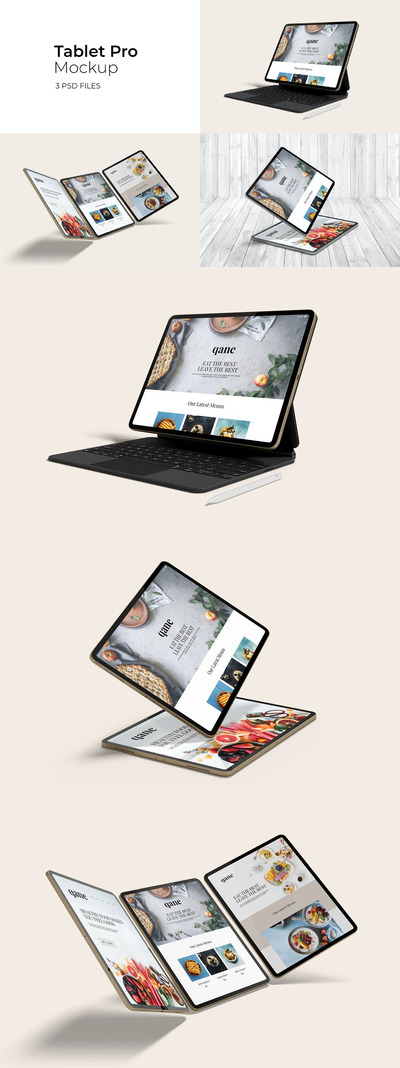 平板电脑Pro屏幕设备模型 Vol.2 (PSD)