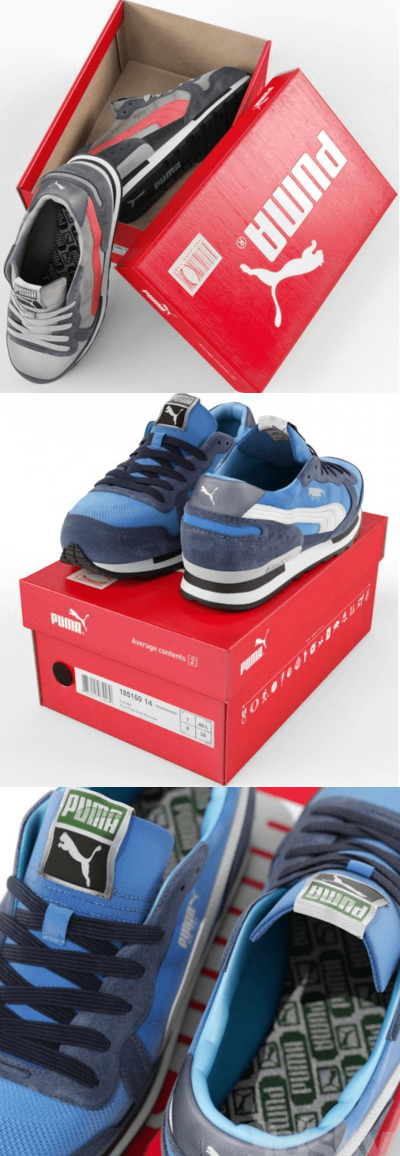 彪马 RX 727 3D 休闲运动鞋鞋子模型下载 (fbx,obj,max)