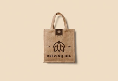 亚麻布袋Logo设计样机模板 [psd]