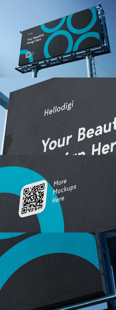 高端室外广告招牌模型 (PSD)