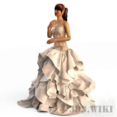 穿婚纱的女孩3D模型（FBX,MAX）