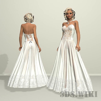 穿白裙的性感女人3D模型（FBX,MAX）