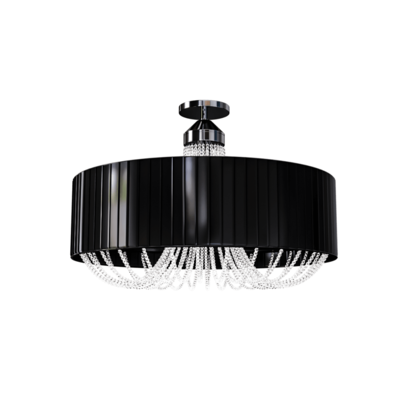 Newport黑色圆形水晶吊坠装饰吸顶灯3D模型（OBJ,FBX,MAX）