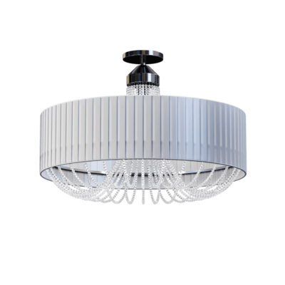 Newport白色圆形水晶吊坠装饰吸顶灯3D模型（OBJ,FBX,MAX）