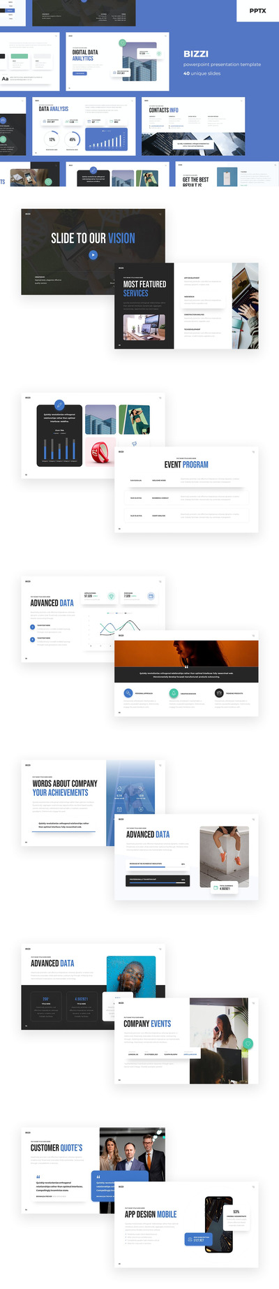 时尚高端专业的高品质商业商务powerpoint幻灯片演示模板（pptx）