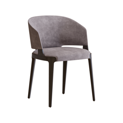 棕色橡木框架卡其色皮革扶手椅3D模型（OBJ,FBX,MAX）