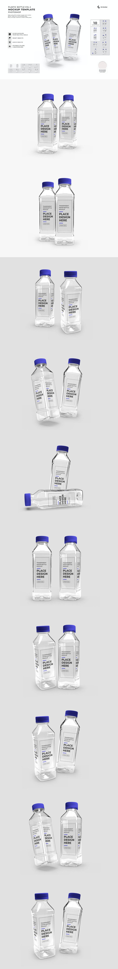 塑料透明水瓶模型Vol 2 (PSD)