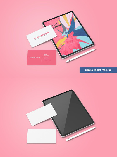 名片及平板pencil产品模型 (PSD)