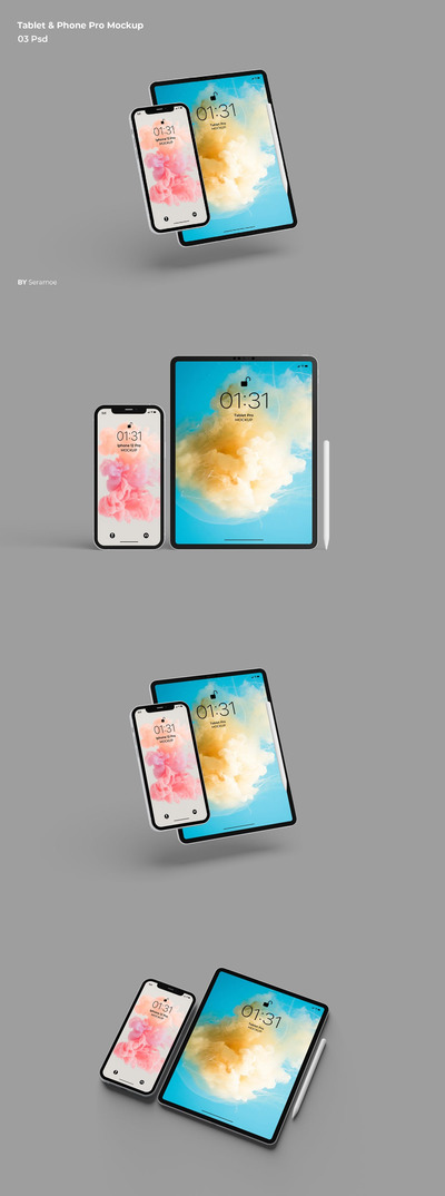 平板与手机pro产品模型(PDF,PSD)