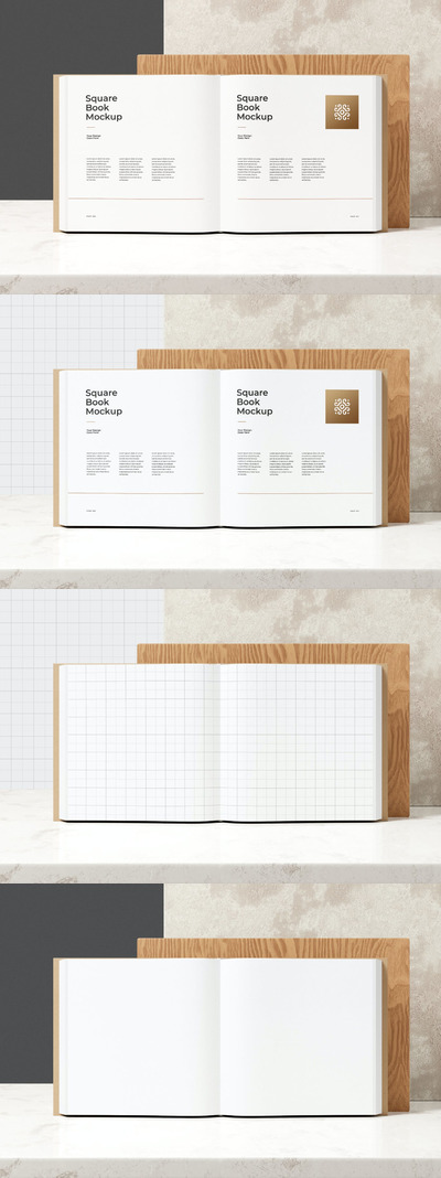 精装书籍内页展示模型 (PSD)