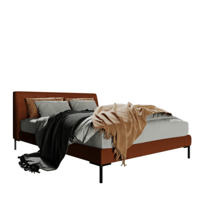 Celestial金属腿架赭石色软垫床3D模型（OBJ,FBX,MAX）