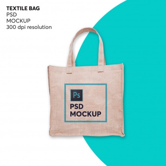亚麻纺织袋设计展示样机 [psd]
