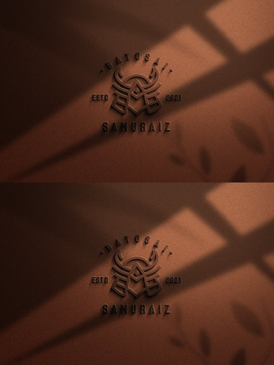 干净3D凹凸Logo样机(PSD)