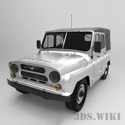 UAZ 31512全轮驱动汽车3D模型（OBJ,MAX）