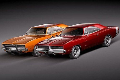 道奇 Charger 1969 RT - General Lee 3D汽车模型 (FBX,OBJ,MAX)