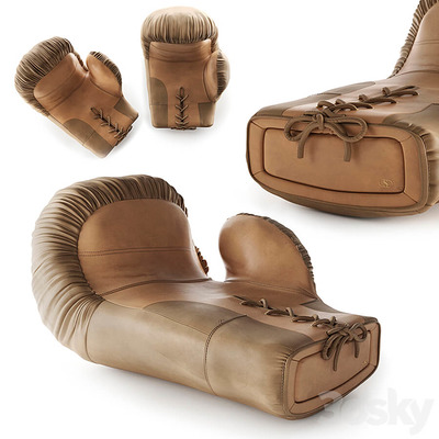 De sede 2878拳击手套形皮革沙发3D模型（OBJ,FBX,MAX）