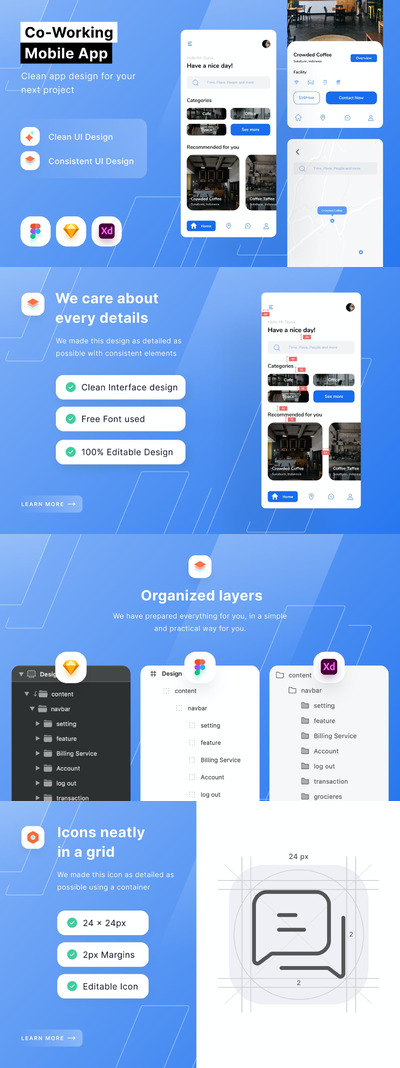极简合作在线APP模板 (FIG,SKETCH,XD)