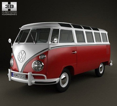 复古大众 Transporter T1 1950  3D 汽车模型 (FBX,OBJ,MAX)