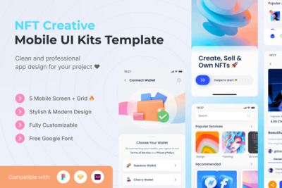 NFT 创意移动 App UI Kits (FIG,SKETCH,XD)